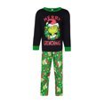 thumbnail image 3 of Conjunto de pijama familiar de 2 piezas con cuello redondo y estampado de dinosaurio, traje diario Kuymtek Negro niño 8-9 años, 3 of 9