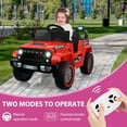 thumbnail image 5 of Jojoka Kids Ride On Truck Car, 12V Battery Powered Electric Toys Vehicles with Parent Remote Control, Spring Suspension, 3 Speeds, LED Lights, Music & Horn for Boys & Girls, Red, 5 of 9