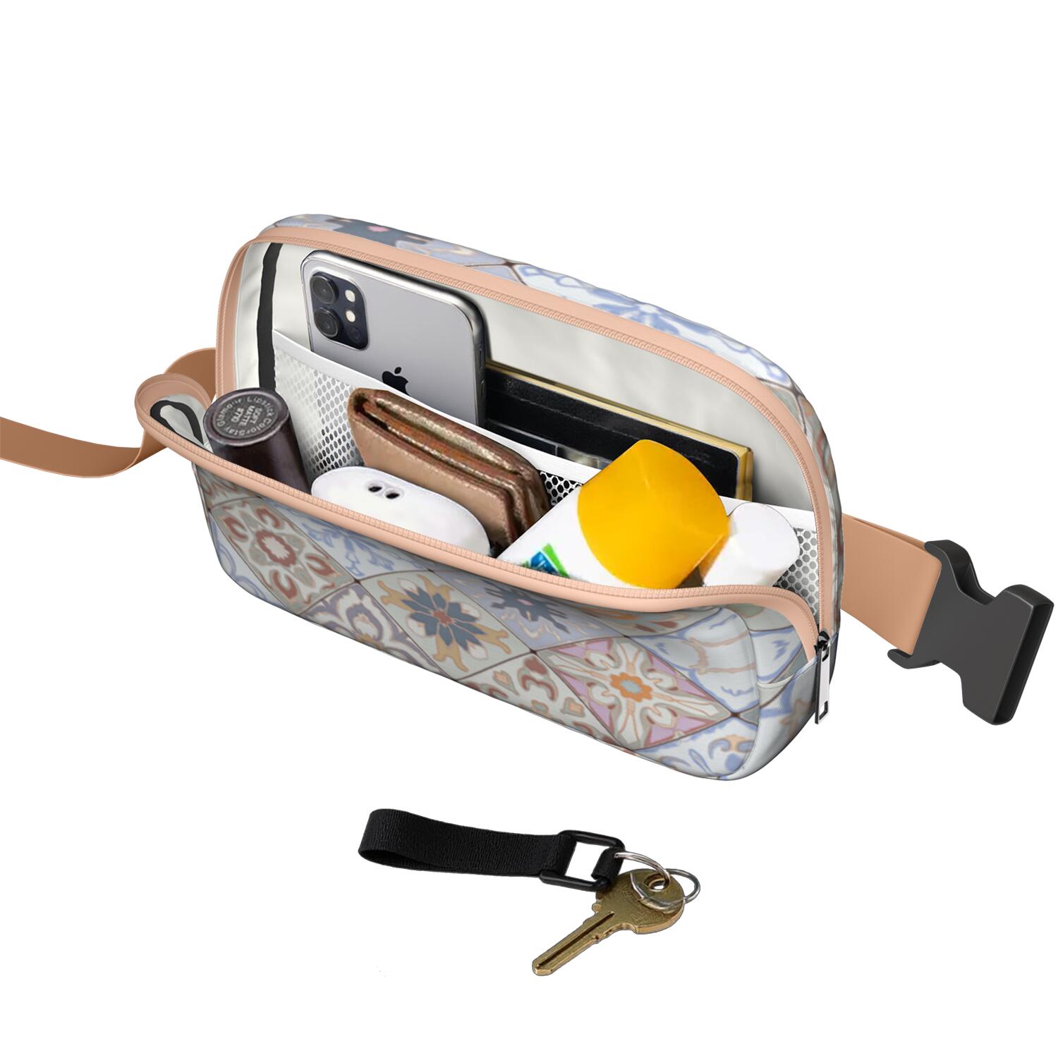 Waist Packs Bag Bohemian Tribal Fashion Belt Bag Small Cross Body Bags for Women Casual Waist Packs with Adjustable Strap Waterproof Belt Bag for Workout Running Travelling