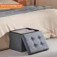 thumbnail image 3 of Otomana plegable ALASDO con almacenamiento, 43 x 33 x 33 cm, color gris, 3 of 6