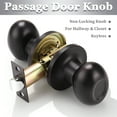 thumbnail image 2 of knobelite (3 Pack Oil Rubbed Bronze Door Knobs Egg Style, Oval Shaped Passage Door Knob Keyless Door Handle Lock,Passage Function- Non-Locking for Hallway/Closets/Laundry,Door Handle Lock, 2 of 6