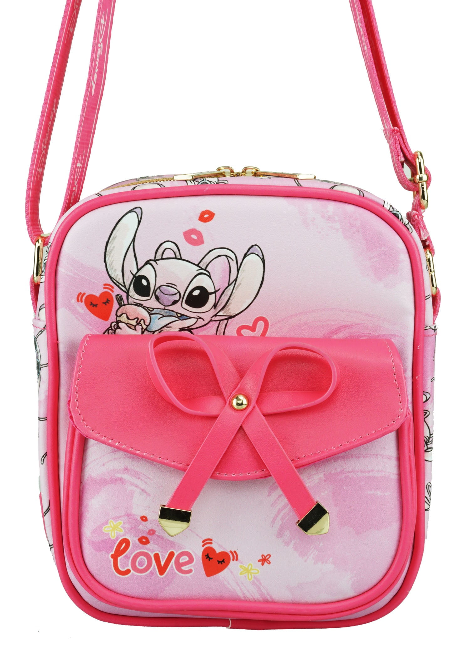 Disney Lilo and Stitch Angel 8" Vegan Leather Crossbody Shoulder Bag