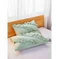 thumbnail image 3 of Move Over Green Ruffled Pillowcases Queen, Boho Chic Pillow Cover Set of 2, Washed Microfiber Ruffles Pillow Case, 3 of 5