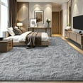 thumbnail image 4 of KIXINWA Ultra Soft Area Rug for Bedroom, 4x6 Machine Washable Fluffy Shag Rug for Living Room, Plush Non Slip Carpet for Indoor Floor Bedside Nursery Kids Girls Room Dorm, Home Decor Aesthetic, Grey, 4 of 5
