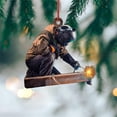 thumbnail image 5 of 2D Acrylic Welder Ornament for Christmas Tree, Industrial Hanging Figure with Torch, Unique Trade Gift for Welding Professionals, Khaki Suit, Pack of 1, 5 of 7
