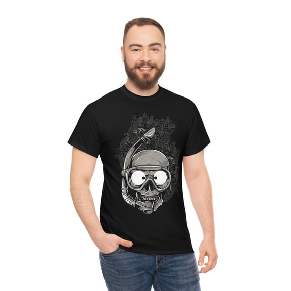 Diving Funny Vacation Mask Skull Unisex Heavy Cotton Tee