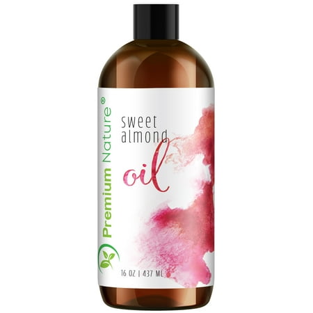 Sweet Almond Best Carrier16 oz 100% Natural Pure for Skin & Hair Cleansing Properties Evens Skin Tone Treats Irritated Skin Nourishes by Premium (Best Hair Minimizing Lotion)