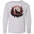thumbnail image 3 of Inktastic Wolf Howling at the Moon Long Sleeve Youth T-Shirt, 3 of 5