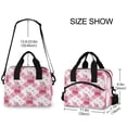 thumbnail image 3 of Insulated Crossbody Lunch Bag 10L Lunch Tote with Adjustable Shoulder Strap for Work Office Picnic Bows and Wildflowers Pattern, 3 of 6