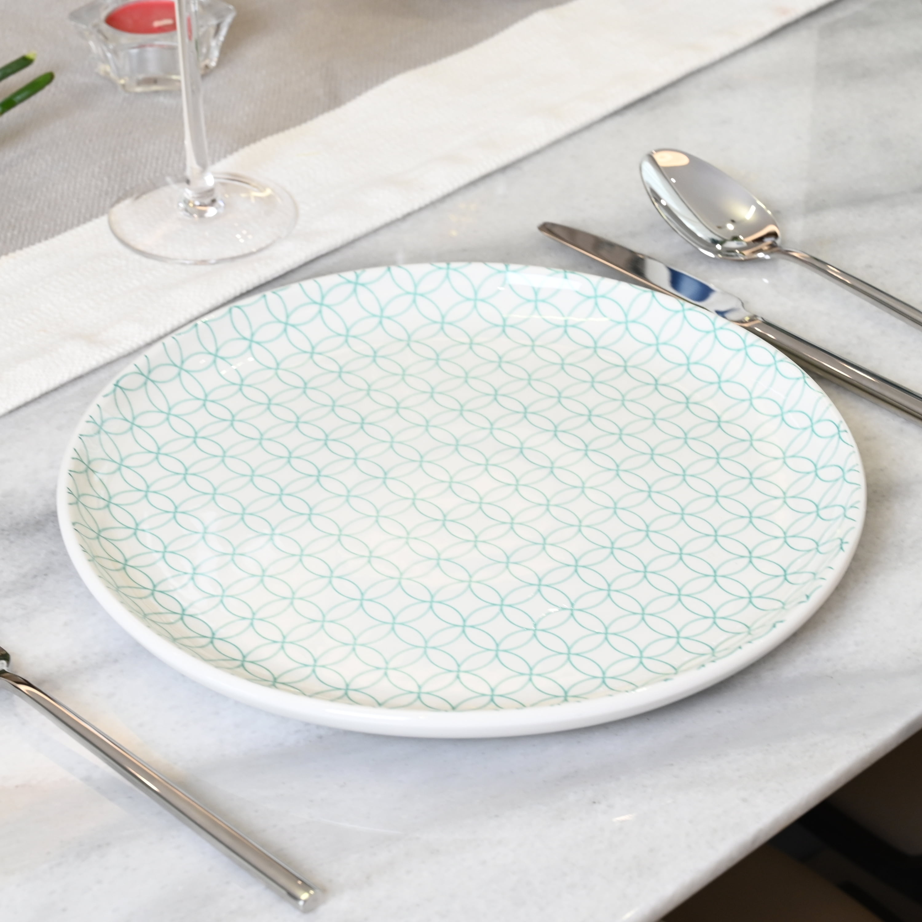 Mainstays Alessandra Mint 4-pack Stoneware Dinner Plate Set, 10.5"