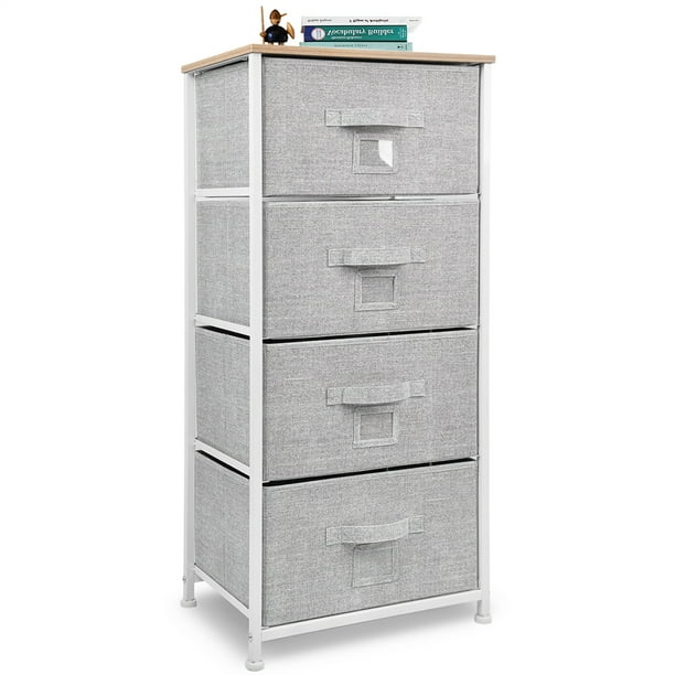 Bigroof Vertical 4 Drawers Dresser Storage Tower,Closet Organizer Unit