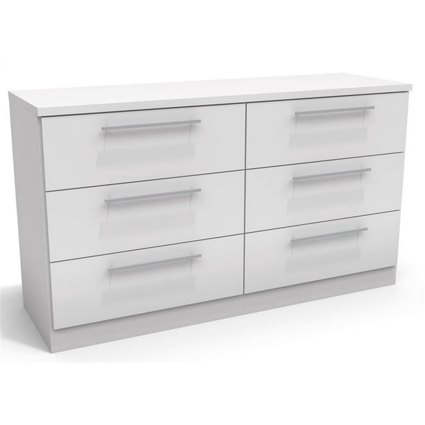 6-Drawer Dresser in White Lacquer - Walmart.com - Walmart.com