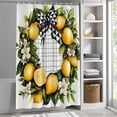 thumbnail image 3 of Lemon Bow Fabric Shower Curtain Flowers Plaid Washable Shower Curtains for Bathroom, Waterproof Bath Curtain with Hooks Home Decor 36x72in, 3 of 8
