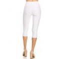 thumbnail image 3 of Jvini Women's Pull On Capri Pants Stretch Knit Denim Jeggings With Pockets, 3 of 3