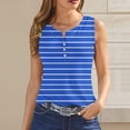 thumbnail image 2 of JDQJBZ Débardeurs Grande Taille pour Femmes à Rayures avec Boutons devant Col Rond Ajusté Crop Top, 2 of 5