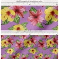 thumbnail image 2 of Soimoi Purple Cotton Cambric Fabric Leaves & Floral Print Fabric by the Yard 56 Inch Wide, 2 of 7