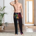 thumbnail image 6 of Lsque Neon Psychedelic Giraffe Print Men's Pajama Pants, Lounge Pant - Comfortable Home Wear,Elastic Waistband, Stylish Design-XX-Large, 6 of 9