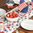 thumbnail image 5 of Sm:)e Watercolor Floral Poppy Eucalyptus Summer and 4th of July Table Runner 13 x 72 Inch,Seasonal Summer Washable Kitchen Dining, 5 of 7