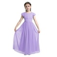 thumbnail image 2 of Miaeowve Juniors Flower Girls Dress Kids Flutter Sleeves Wedding Brithday Party Prom Pageant Banquet Maxi Gown Lavender 6, 2 of 7