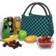 thumbnail image 3 of Fotbe Black And Teal Checkerboard Bolsa Térmica Portátil con Estampado, Bolsa de Entrega de Alimentos Aislada, Bolsa Reutilizable de Gran Capacidad para Comidas y Supermercado, 3 of 6