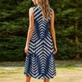 thumbnail image 6 of VBVC Women's Floral Print Sleeveless Fit and Flare Midi Dress , Ladies' Crew Neck Casual Summer Dress , Beach Vacation Flowy Sundress For Women,Blue,S-2XL, 6 of 7