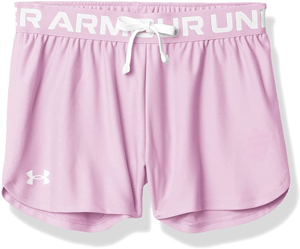 Under Armour Girls Play Up Solid Workout Gym Shorts 555 Youth X-Large /Metallic Silver Purple Dusk 