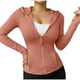 thumbnail image 7 of Zip Up Jackets Womens Athletic Lightweight 2026 Workout Hoodies Spring Shirt Fitted Gym Clothes with Pocket Rose Gold L, 7 of 7