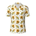 thumbnail image 2 of Daiia Corn Sunflowers Pattern Men’s Polo Shirts,Solid Deck Shirt,Classic Fit, Breathable Cotton Polo for Casual and Sport Wear-Large, 2 of 7