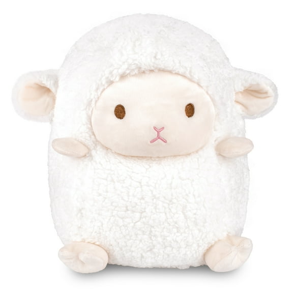 WEIGEDU White Lamb Plush Toy Sheep Stuffed Animals Pillow Cushion Plush for Kids Babies Birthday Easter Bedtime Gift, 14"