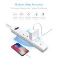 thumbnail image 2 of BESTEK 6-Outlet Surge Protector Power Strip, 6ft Long Extension Cord,Wide Spaced Multi Outlets Plugs,1875W,White, 2 of 8