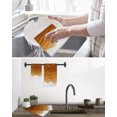 thumbnail image 5 of Orange Ombre Stripes Kitchen Dish Towels for Drying Dishes Set of 2, Farmhouse Retro Abstract Waves Art Waffle Weave Microfiber Hand Tea Bathroom Towels Quick Dry & Absorbent Towel 12x12, 5 of 7