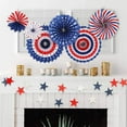 thumbnail image 6 of Ranliy 6Pcs/12Pcs Independence Day Party Hanging Paper Fans Decorations -National Day Patriotic American Theme Birthday Party 4Th of July Party Ceiling Hangings Photo Booth Backdrops Decorations, 6 of 8