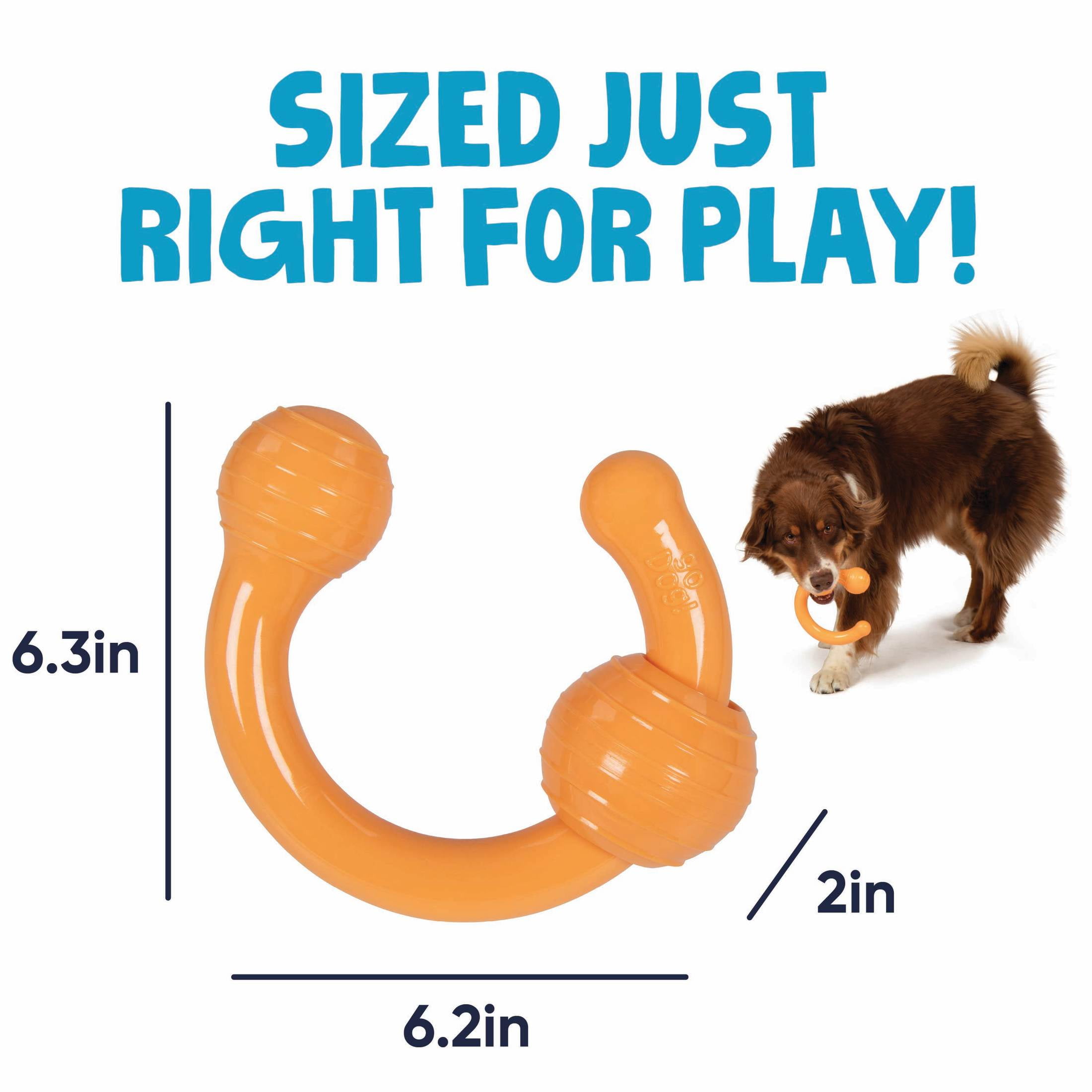 goDog Looper Puzzle Dog Toy, Orange, One Size