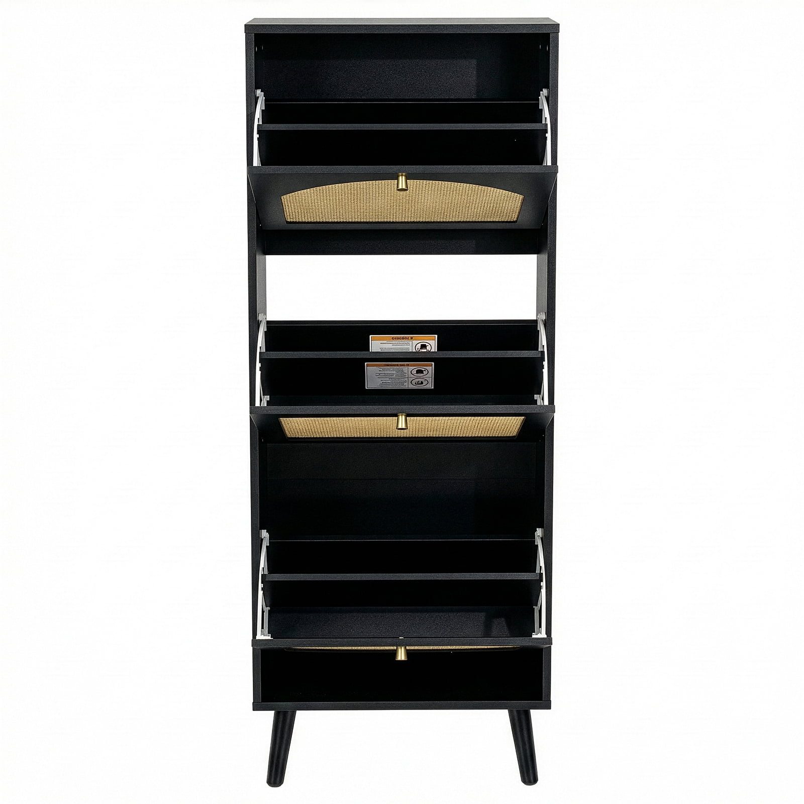 3-Tier Shoe Cabinet, 54*24*135cm, Black