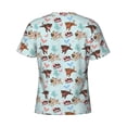 thumbnail image 6 of Vsdgher Cute Pug Dogs Print Men's Dry Fit Mesh Athletic Shirts Moisture Wicking Tennis T-Shirt Tops, 6 of 9