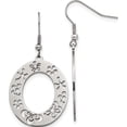 thumbnail image 1 of Stainless Steel Polished Flower Cut Out Shepherd Hook Earrings (31.7 X 0.9) Made In China sre1275, 1 of 5