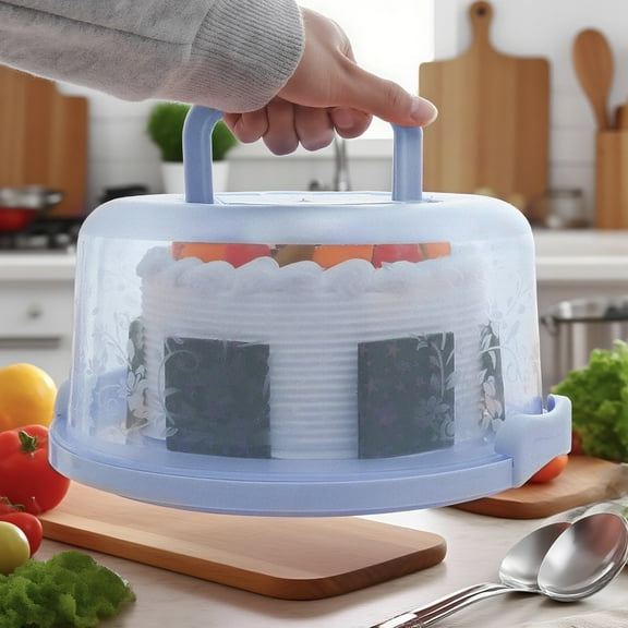 Portable Cake Carrier with Lid, Tall Single Layer Cake Holder for Transport, Transparent Plastic Container for Birthday Parties & Baking