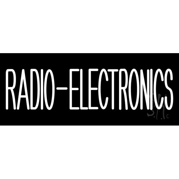 Radio Electronics LED Neon Sign 13 x 32 - inches, Clear Edge Cut Acrylic Backing, with Dimmer - Bright and Premium built indoor LED Neon Sign for Computer & Electronics store decor.
