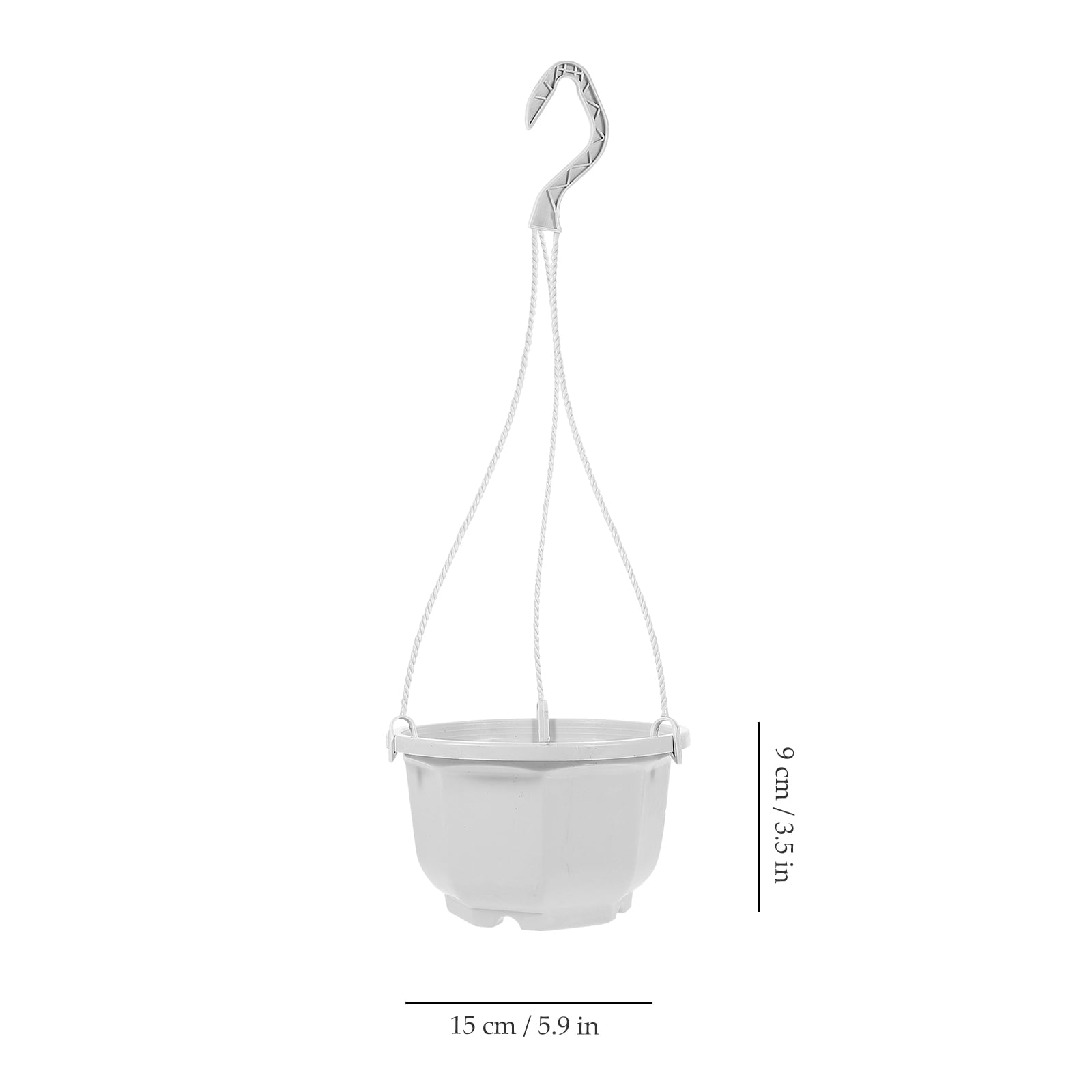 Octagonal Plastic Flower Pot Hanging Planter Baskets Indoor Pots The Fence Stand White