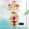 thumbnail image 5 of Matashi 24K Gold Plated Flower in Vase; Valentine's Day Gift for Wife or Her; Decorative Butterfly and Red Crystals Tabletop Ornament, 5 of 7