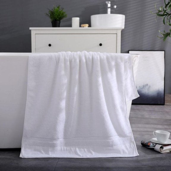 Luxury Thick Bath Towels 19.7" x 39.4" Premium Bath Sheet/Ultra Soft, Highly Absorbent Heavy Weight Combed Cotton (White)