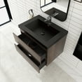 thumbnail image 3 of Angela 30" Wall-Mounted Bathroom Vanity in Grey Oak with Black Basin, 3 of 11