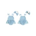 thumbnail image 2 of Rovasas Baby Girl Romper Dress Sleeveless Embroidery Jumpsuit Headband, 2 of 9