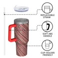 thumbnail image 4 of Red Christmas Striped Pattern Tumbler with Handle and Lid,40oz Double Wall Vacuum Insulated Tumbler,Cups Gift for Women and Men, 4 of 7