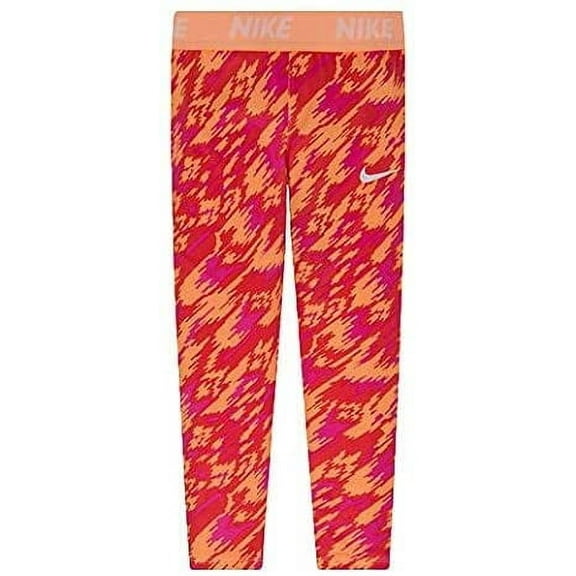 Printed Leggings Sports Essentials Little Girls' Size 6X (6 to 7 Years Old) Color Peach Cream