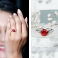 thumbnail image 3 of Rosec Jewels Lab Grown Ruby Solitaire Engagement Ring 2 Ct - Split Shank Ring for Women - AAAA Grade Certified - with Jewelry Box, 14K White Gold, US 3.00, 3 of 7
