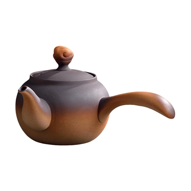 Abbracc Ceramic Tea Pot with Rope Wrapped Handle Tea Kettle for Hotel Kitchen Hiking side handle