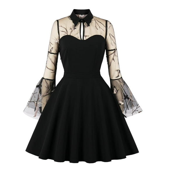 Vestido IWEMEK con estampado floral bordado vintage de los años 50, 4XL