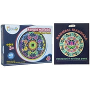 Rangoli Mandala Bundle: Puzzle & Coloring + Sticker Book - Kulture Khazana, 48 Piece Puzzle, South Asian Art, Ages 3+