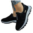 thumbnail image 3 of CAICJ98 Womens Slip On Shoes Non-Slip Flats Casual Shoes Travel Comfort Walking Shoes Loafers Breathable Lightweight Running Shoes Women Black,8, 3 of 6